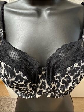 Panache Black & White Leopard Lace Underwire Bra